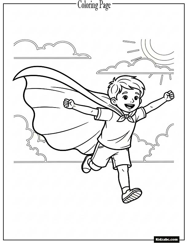 Player wearing cape like a superhero